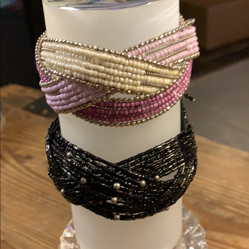 Beaded cuff bracelets